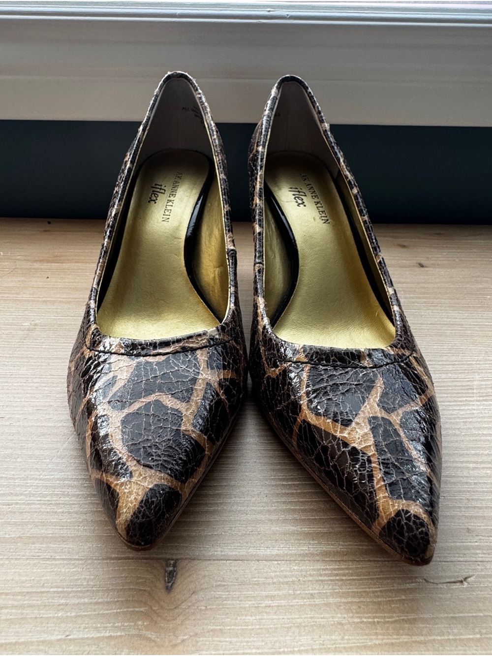 Anne Klein Leopard-Print Pointed-Toe Pumps in Brown/Black